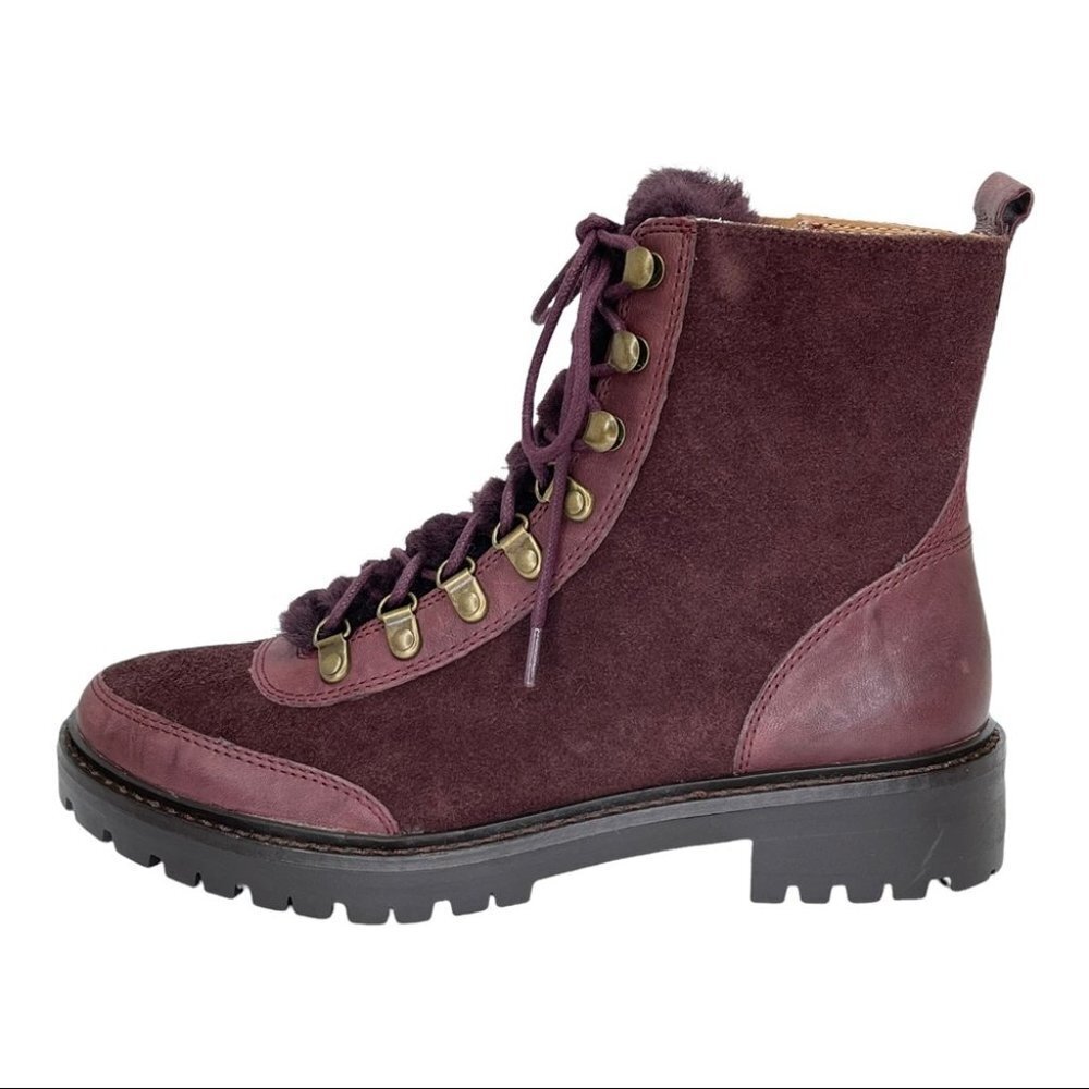 Lucky Brand Ilianna Raisin Leather Womens Ankle Boots Size 6.5M - Picture 2 of 15